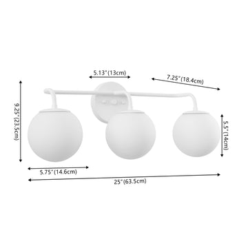 Louis Parisian Globe Metal/Frosted Glass Modern Contemporary LED Vanity